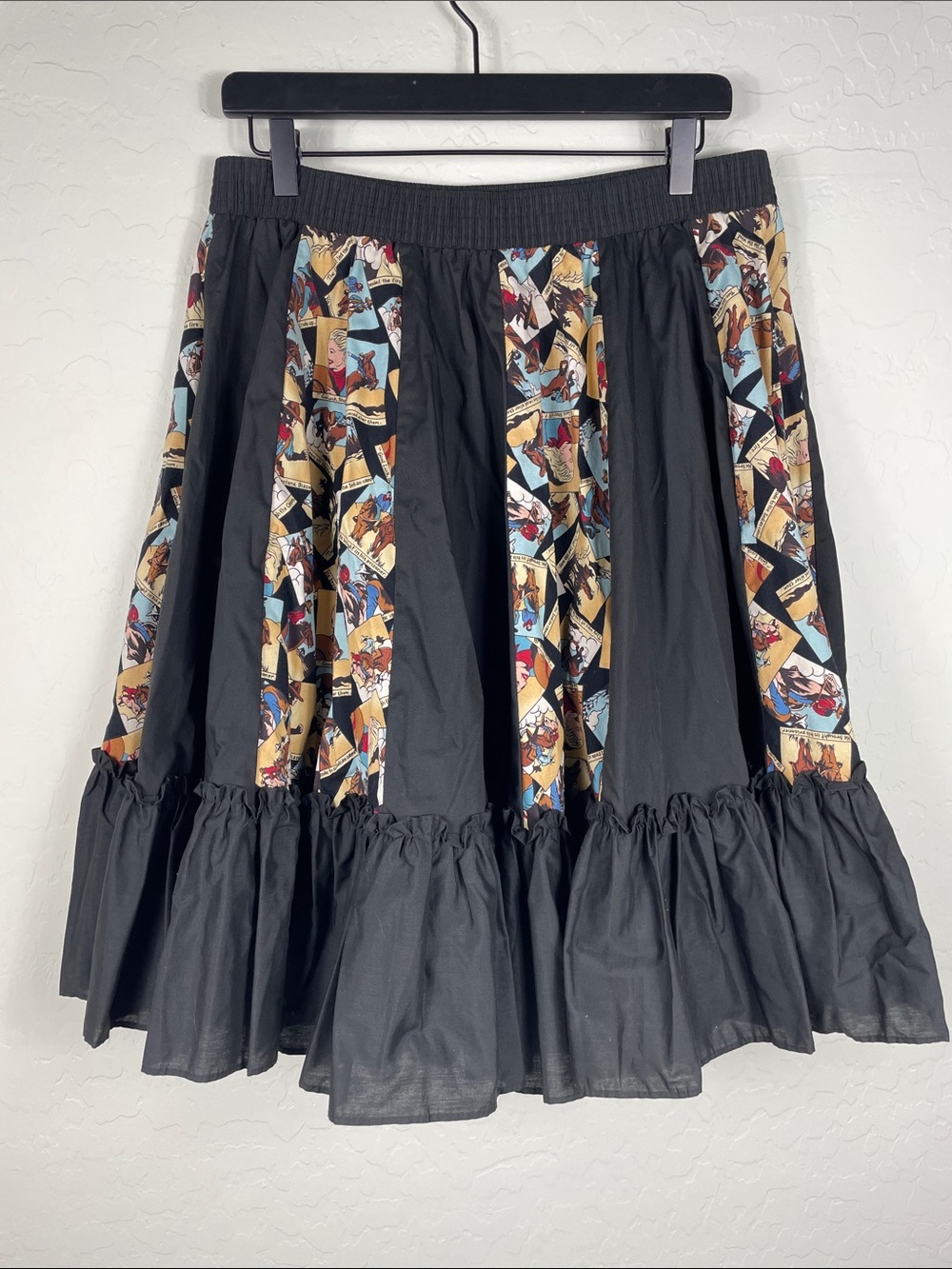 Vintage Malco Modes Western Skirt Novelty Print Size L